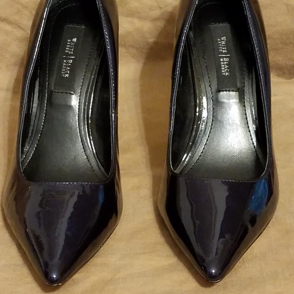 navy blue patent shoes ladies